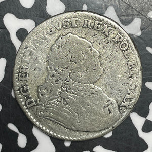 1763-FW OF Germany Saxony 1/6 Thaler Lot#T6528 Silver! Scarce!