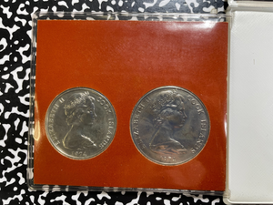 1974 Cook Islands 2x Coin Mint Set Lot#B2609 Silver! With Original Case