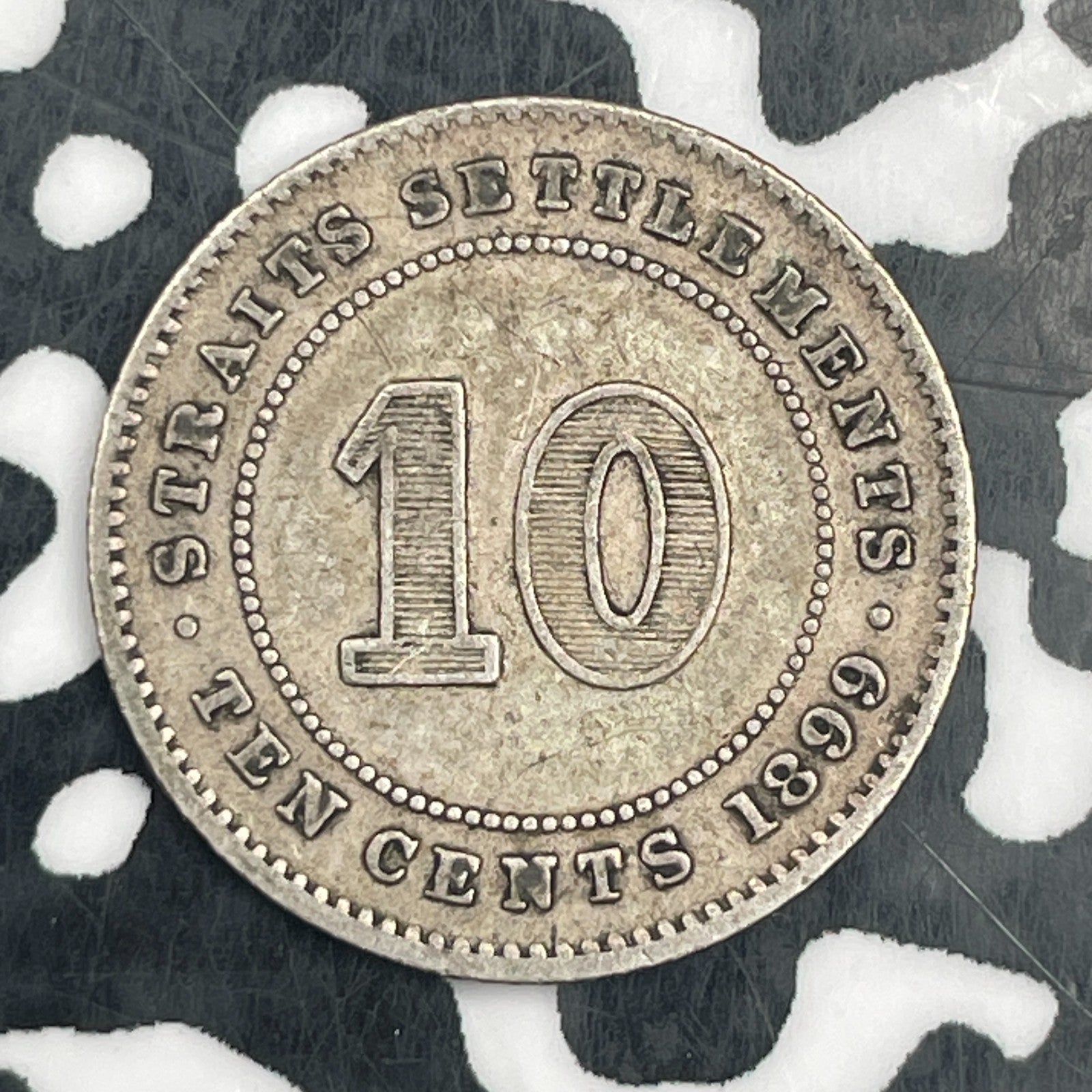 1899 Straits Settlements 10 Cents Lot#F9835 Silver!