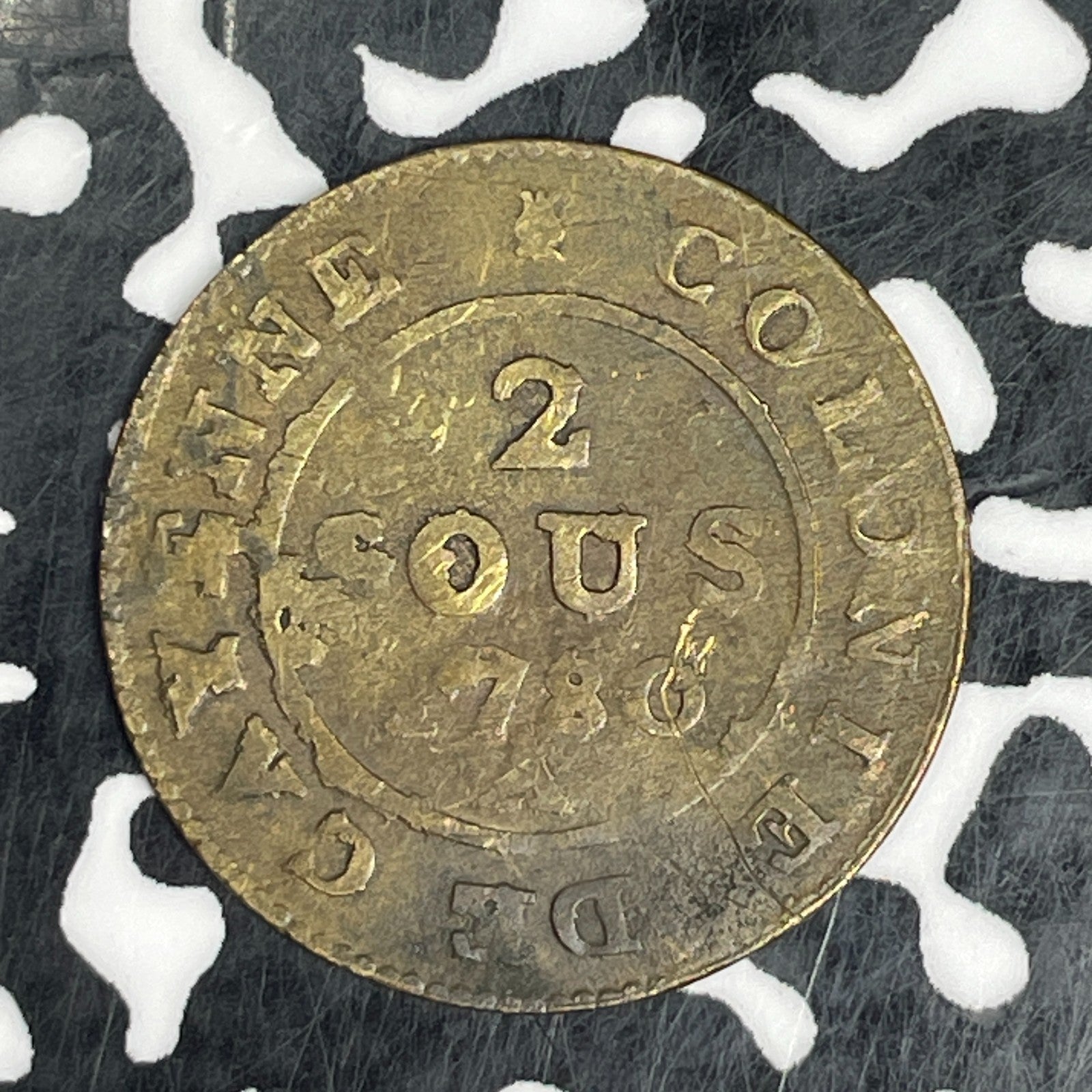 1780 French Guiana 2 Sous Lot#C8997
