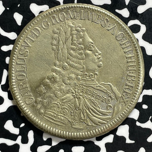 1721 Austria 1 Thaler Lot#JM9958 Large Silver! Obverse Scratch, DAV-1053