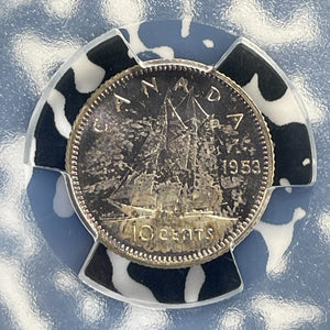 1953 Canada 10 Cents PCGS MS65 Lot#G1035 Silver! Gem BU! No Strap