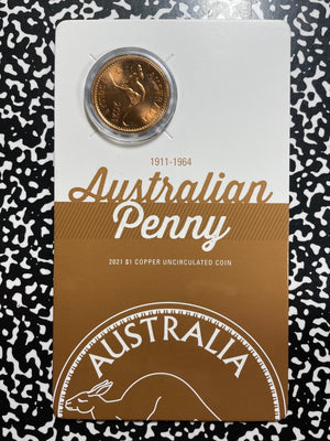 2021 Australia Penny Commemorative $1 Dollar Mint Set Lot#B2637 With Case