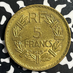 1945-C France 5 Francs Lot#T0847 High Grade! Beautiful! KM#888a.3