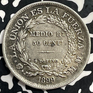 1899 Bolivia 50 Centavos Lot#T0172 Silver!