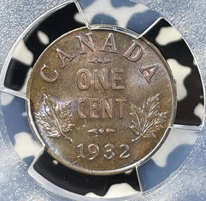 1932 Canada Small Cent PCGS MS65BN Lot#G040 Gem BU! Beautiful Toning!