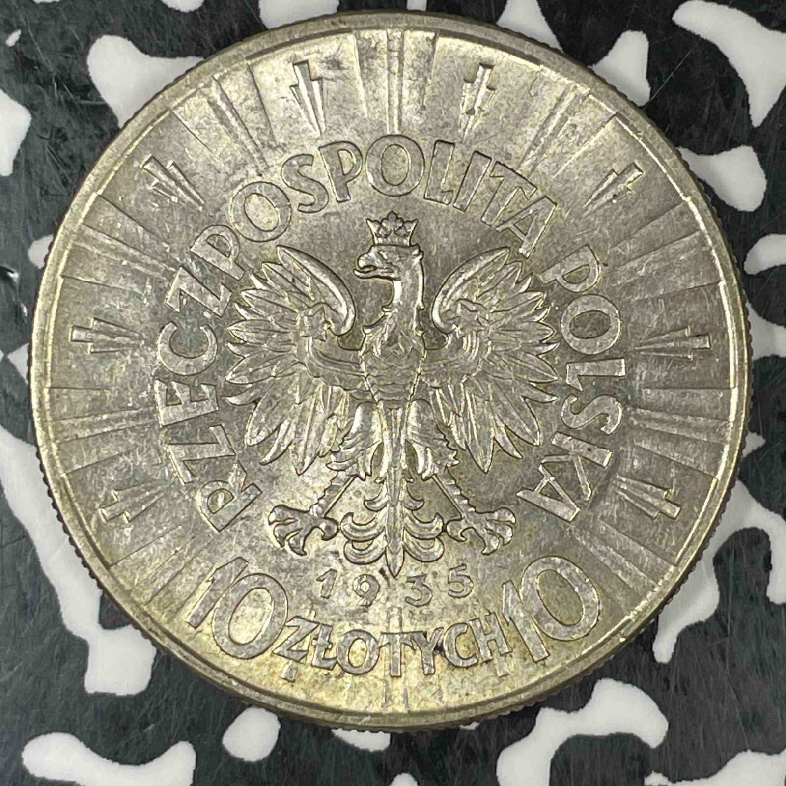 1935 Poland 10 Zlotych Lot#JM0501 Large Silver! Nice!