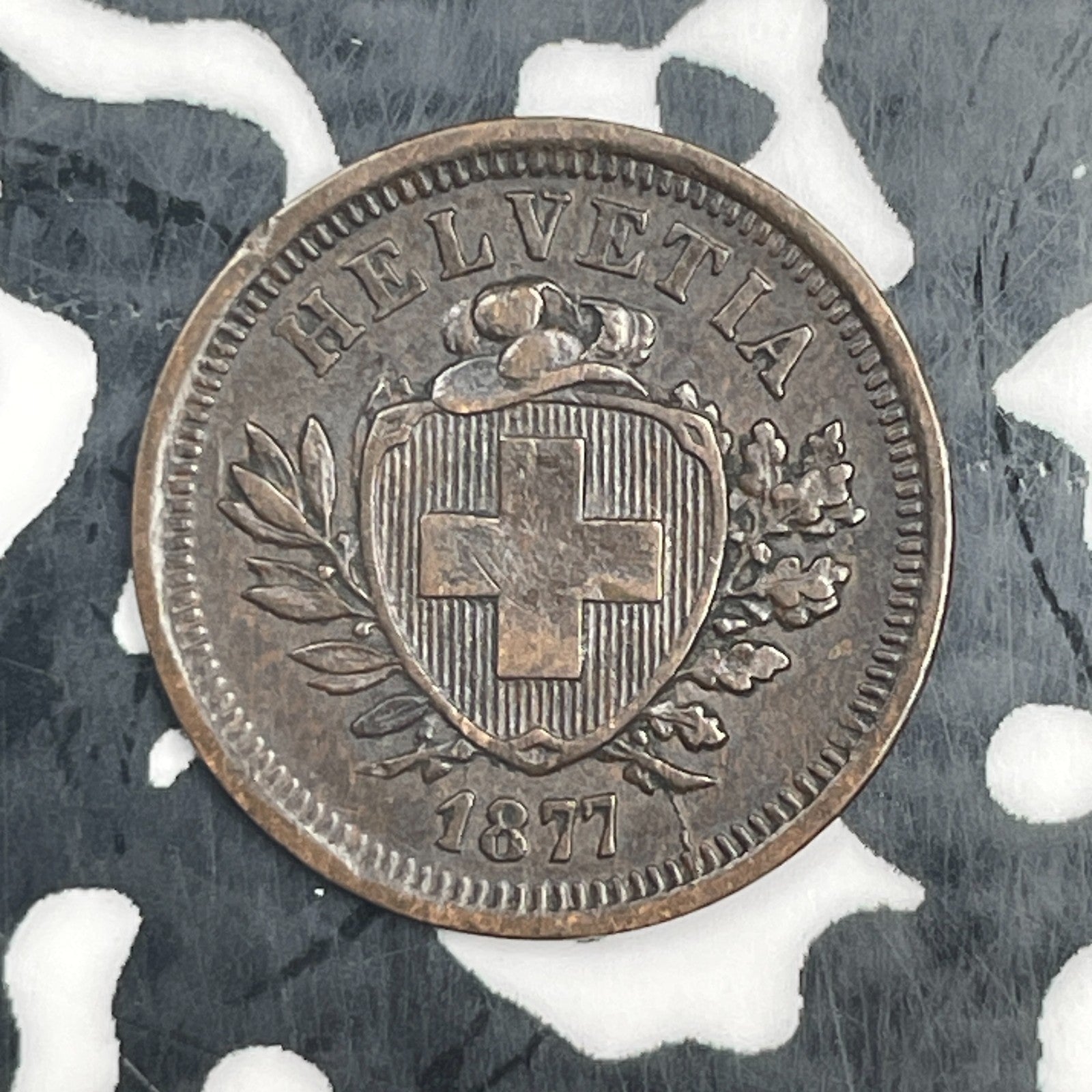 1877-B Switzerland 1 Rappen Lot#JM2327 Key Date!