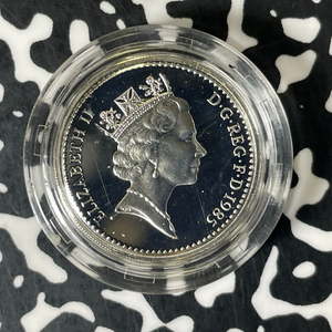 1985 Great Britain £1 Pound Lot#B2522 Silver! Proof! W/ Box & C.O.A.