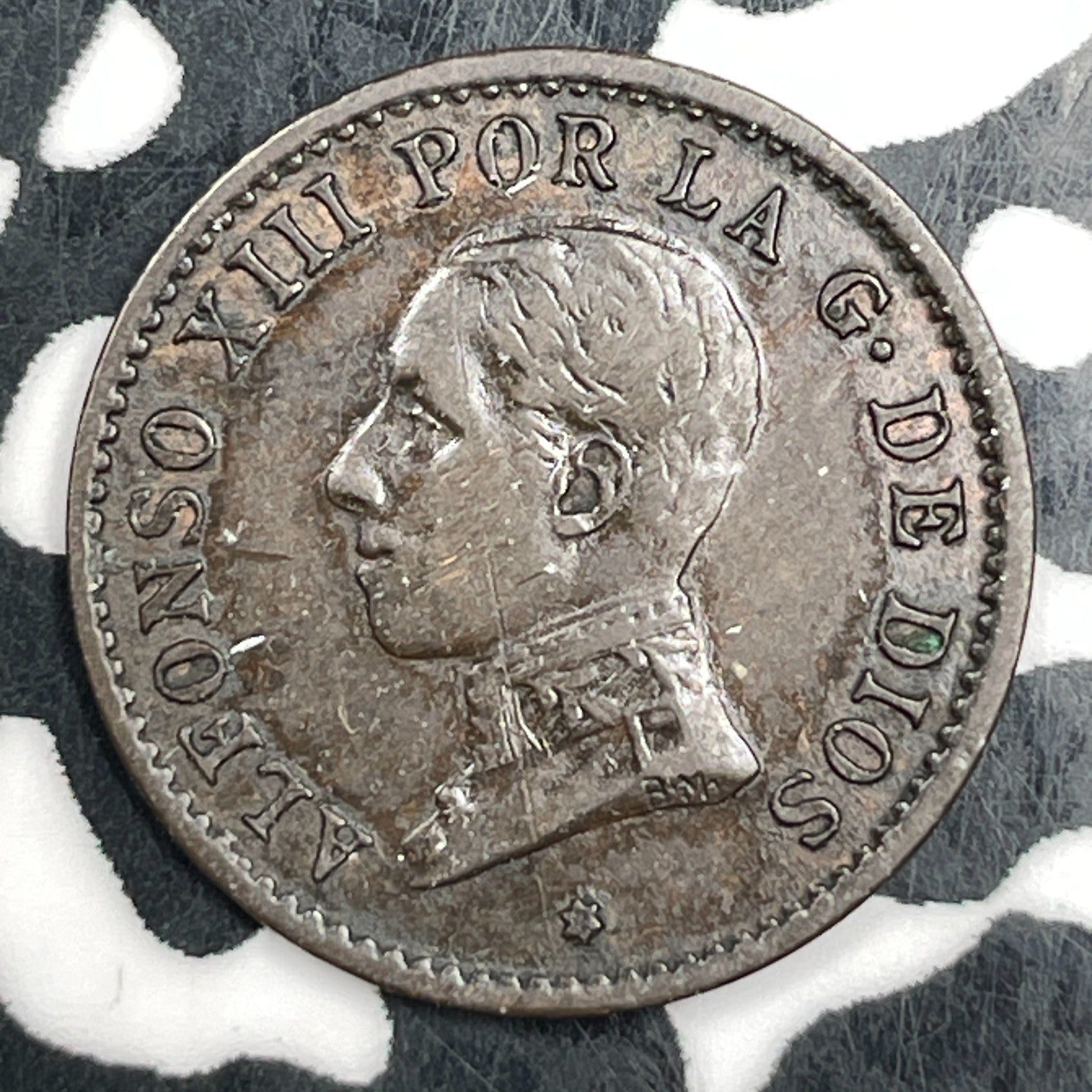 1912 Spain 1 Centimo Lot#F5407
