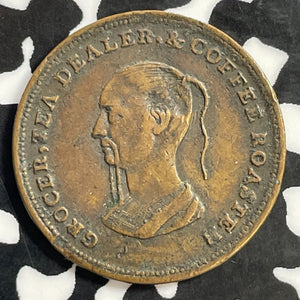 Undated Great Britain J.H. Stokes Farthing Token Lot#E9980 Damaged