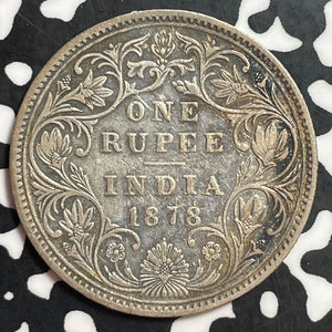 1878 India 1 Rupee Lot#T1232 Silver!