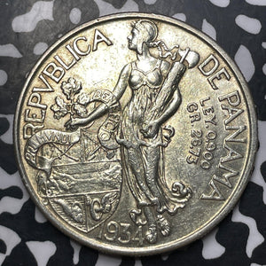 1934 Panama 1 Balboa Lot#JM8302 Large Silver! Nice!