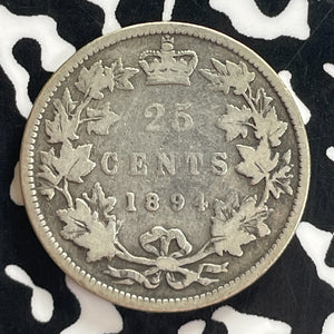 1894 Canada 25 Cents Lot#T7708 Silver! Key Date!