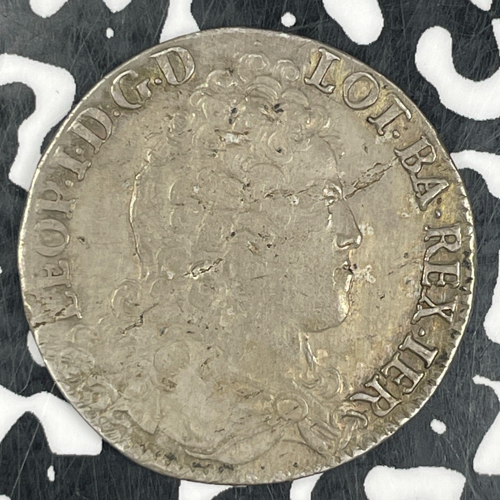 1711 France Lorraine 1 Testone Lot#JM0695 Silver! Nice! Very Scarce! KM#95