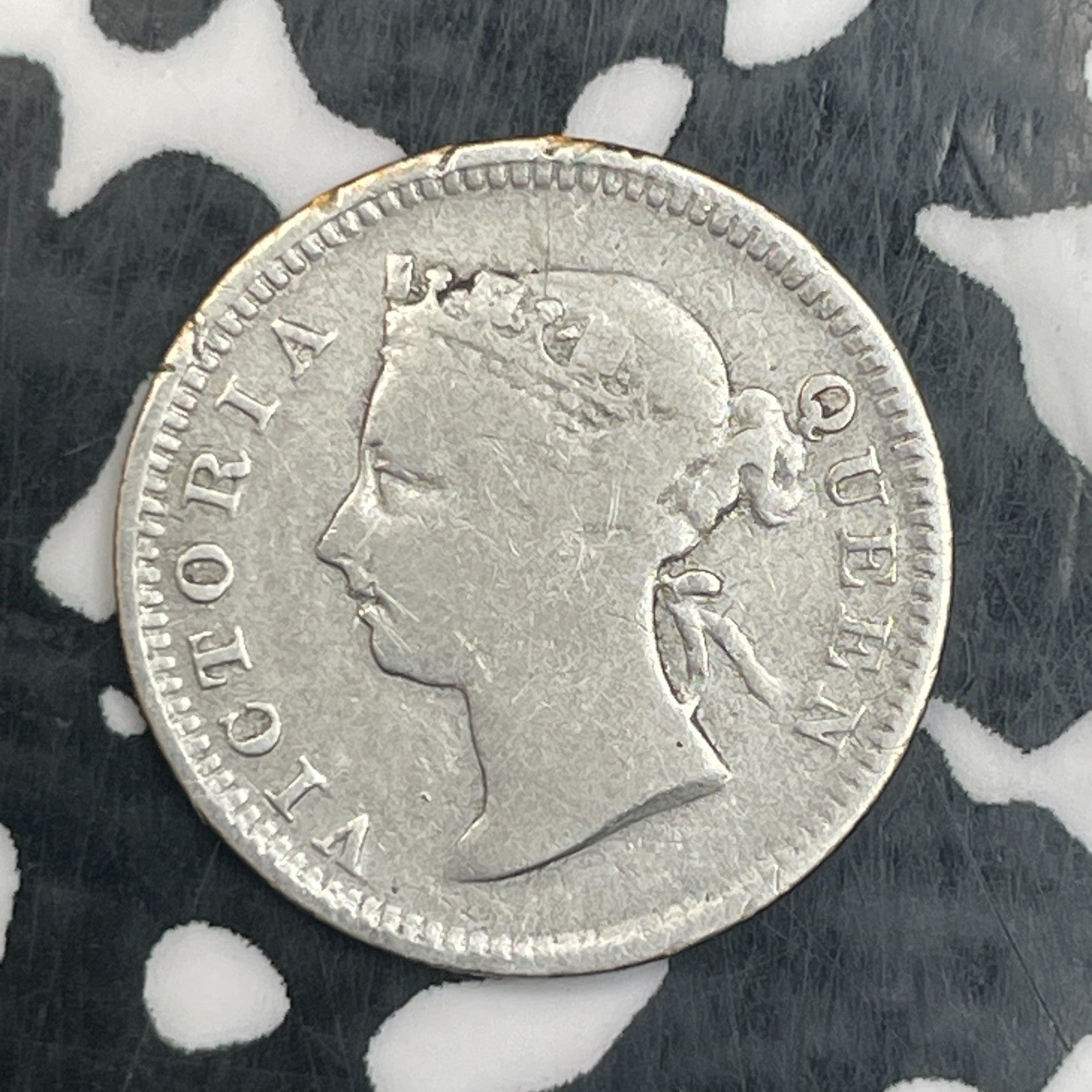 1886 Hong Kong  5 Cents Lot#F9938 Silver!