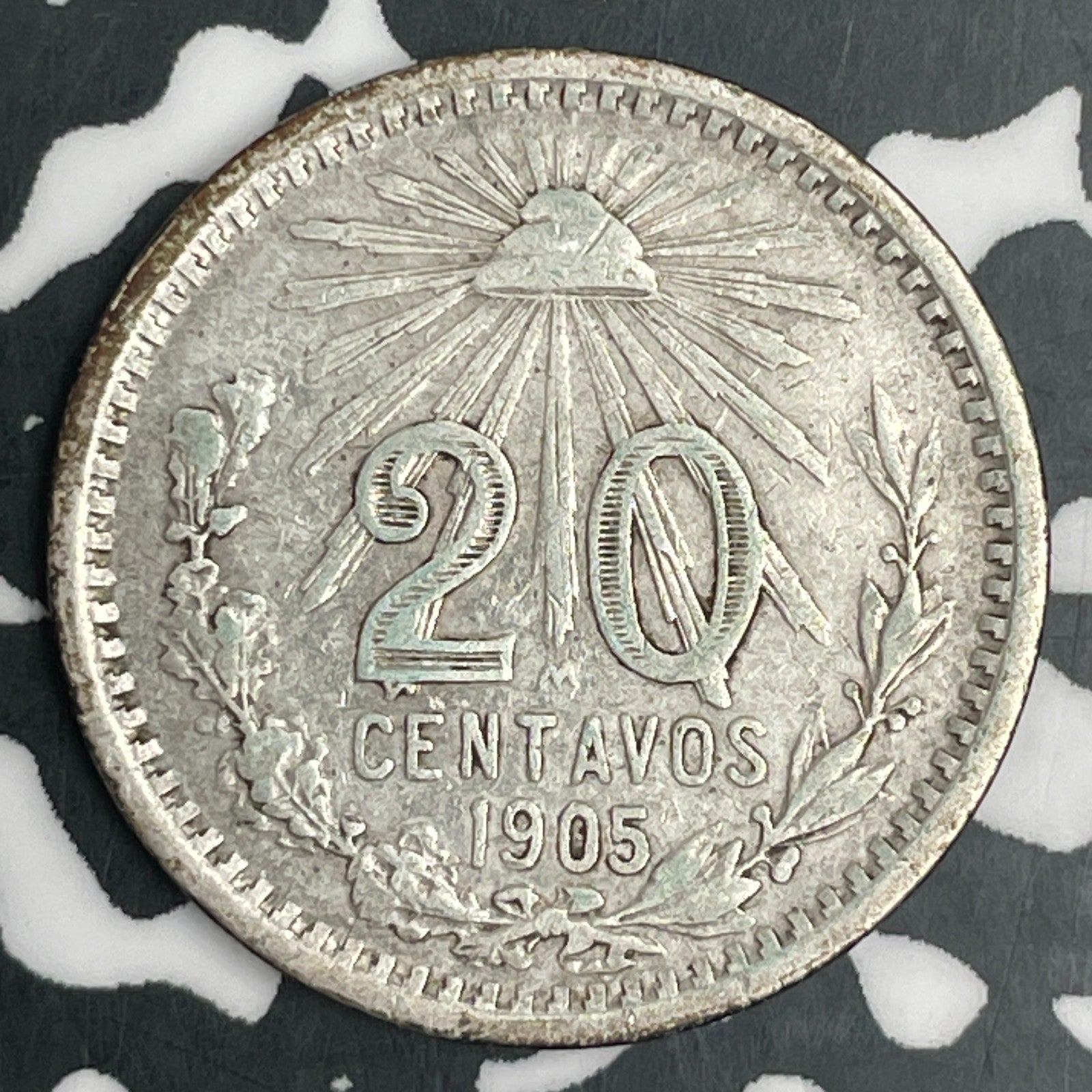 1905-M Mexico 20 Centavos Lot#F9629 Silver!