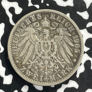 1905 Germany Prussia 2 Mark Lot#C0168 Silver!