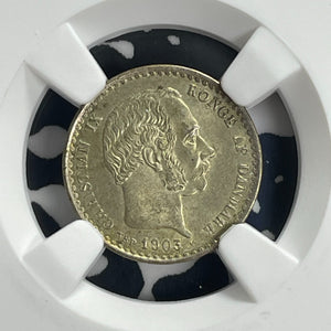 1903-VBP Denmark 10 Ore NGC MS64 Lot#G747 Silver! Choice UNC!