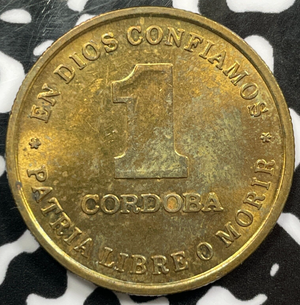 1987 Nicaragua 1 Cordoba Lot#D8537 High Grade! Beautiful!