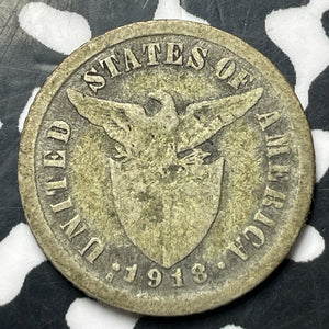 1918-S U.S. Philippines 10 Centavos Lot#E8184 Silver!