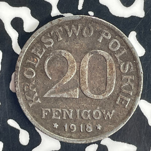 1918 Poland German Occupation 20 Fenigow Lot#T8843