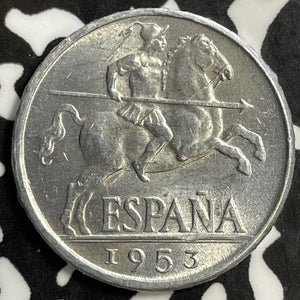 1953 Spain 10 Centimos Lot#E4440 High Grade! Beautiful!