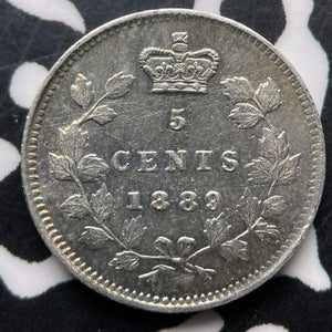 1889 Canada 5 Cents Lot#JM9030 Silver! Beautiful Detail, Old Cleaning