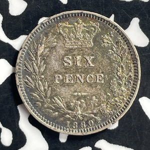 1880 Great Britain 6 Pence Sixpence Lot#T7144 Silver! Nice!