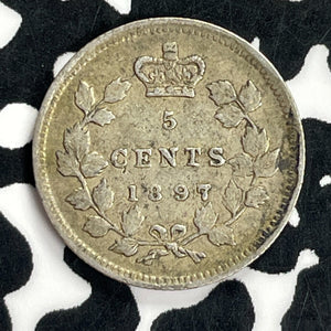 1897 Canada 5 Cents Lot#T7889 Silver! Nice!