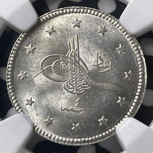 AH 1327 Year 4 (1912) Turkey 2 Kurus NGC MS64 Lot#G9465 Silver! Choice UNC!