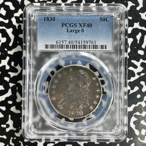 1830 U.S. Capped Bust 50 Cents Half Dollar PCGS XF40 Lot#G1072 Silver! Large '0'