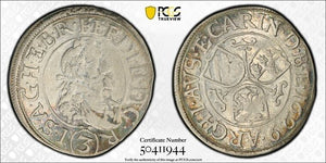 1629 Austria 3 Kreuzer PCGS Cleaned-AU Details Lot#G8732 Silver!