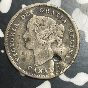 1885 Canada 5 Cents Lot#T2670 Silver! Holed