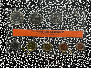1971-F West Germany 8x Coin Proof Set Lot#B2822 Including Silver!