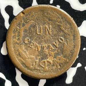 1880 Honduras 1 Centavo Lot#JM0195 Very Scarce! KM#40, Obverse Scratch