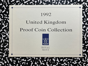 1992 Great Britain 9x Coin Proof Set Lot#B2651 With Silver! With Case & C.O.A.
