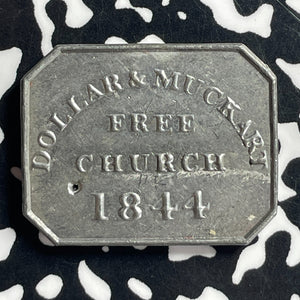 1844 Scotland Clackmannanshire Dollar & Myckart Communion Token Lot#T7119