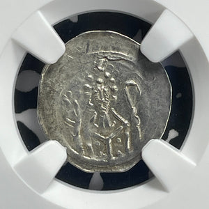 (1050-1250) Germany Strassburg 1 Pfennig NGC MS62 Lot#G958 Silver! Nice UNC!