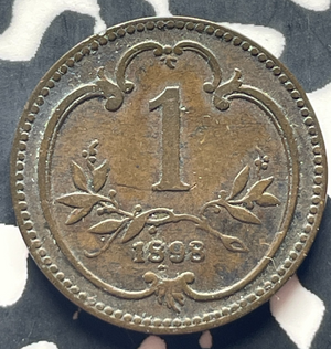 1898 Austria 1 Heller Lot#T8906 Better Date