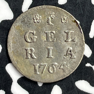 1764 Netherlands Gelderland 1 Stuiver Lot#JM9763 Silver! High Grade! KM#82