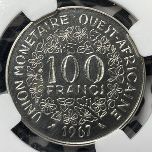 1967 Western African States Essai 100 Francs NGC MS66 Lot#G8282 Gem BU! KM#E4