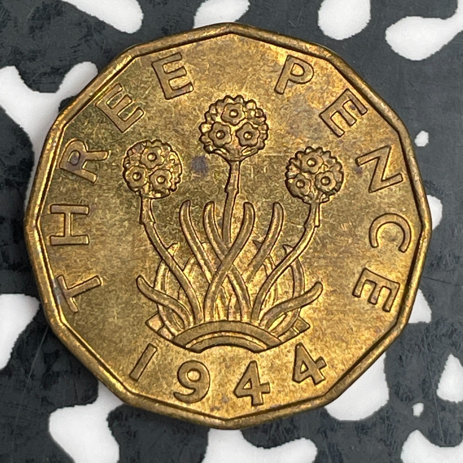 1944 Great Britain 3 Pence Threepence Lot#N1924 High Grade! Beautiful!
