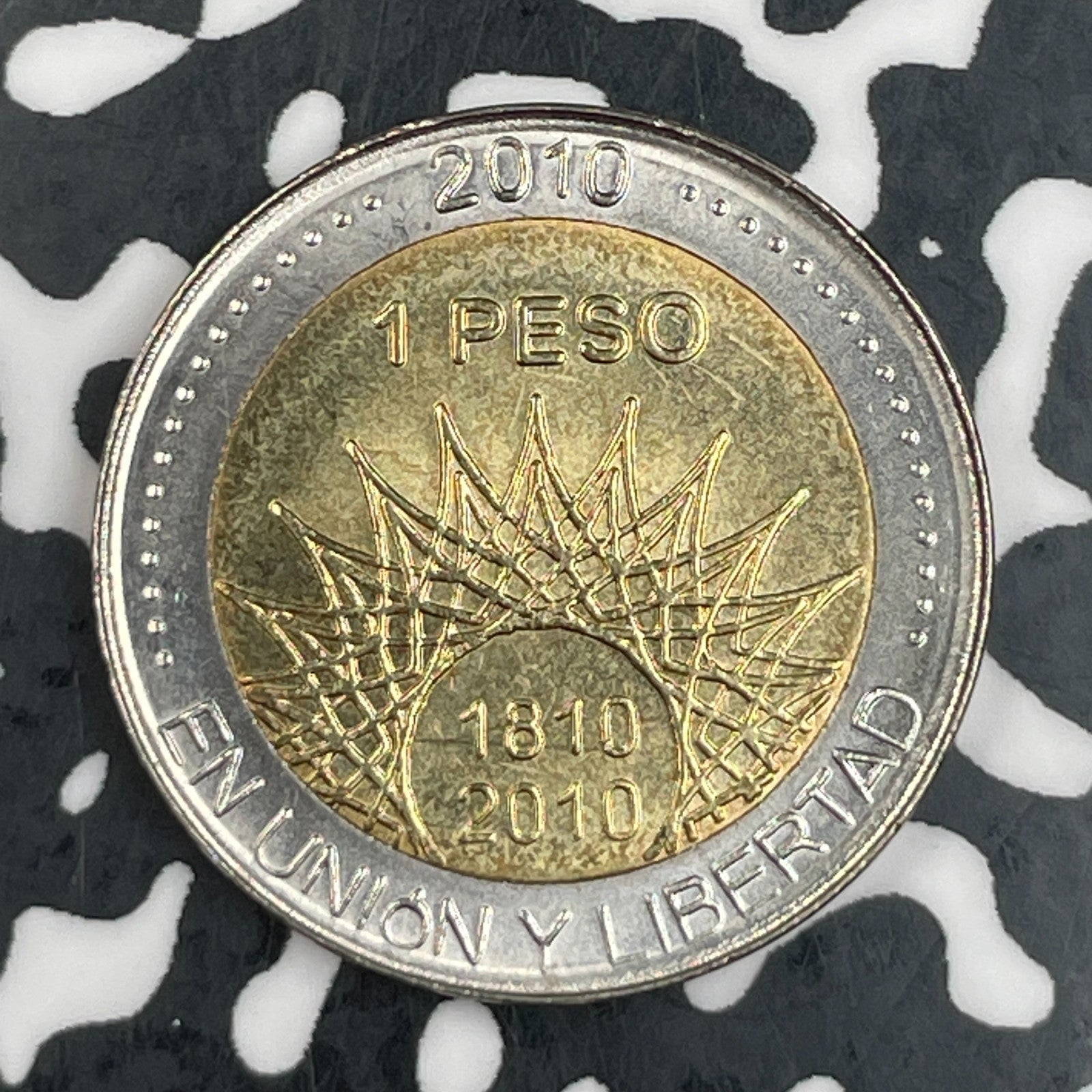 2010 Argentina 1 Peso Lot#F7713 High Grade! Beautiful!