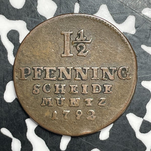 1792-C Germany Brunswick-Luneburg-Calenberg-Hannover 1 1/2 Pfennig Lot#T6440