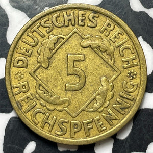 1936-A Germany 5 Pfennig (12 Available) (1 Coin Only)