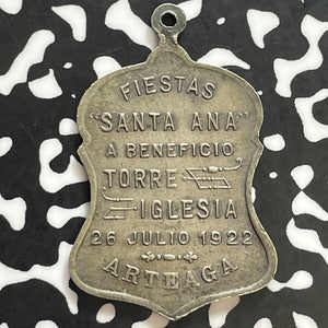 1922 Argentina Arteaga Santa Ana Cathedral Medal Lot#E9318 25x34mm