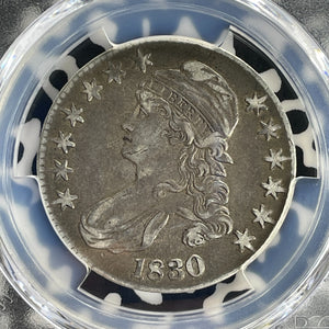 1830 U.S. Capped Bust 50 Cents Half Dollar PCGS XF40 Lot#G1072 Silver! Large '0'