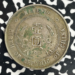 (1927) China $1 Memento Dollar Lot#JM0109 Large Silver! Deposits & Chopmarks