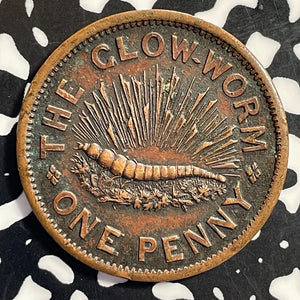 (1860) Great Britain 'The Glow Worm' 1 Penny Token Lot#E9879